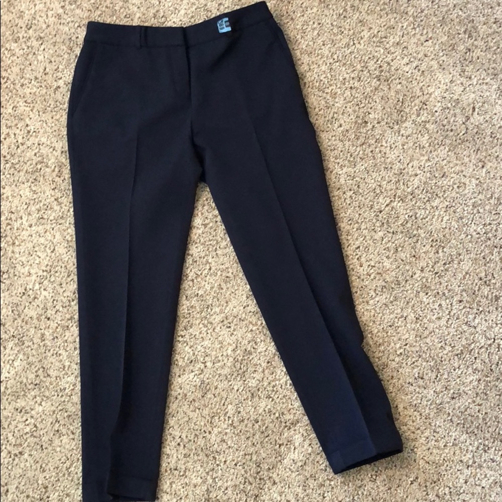 Tahari ASL cropped slacks- navy